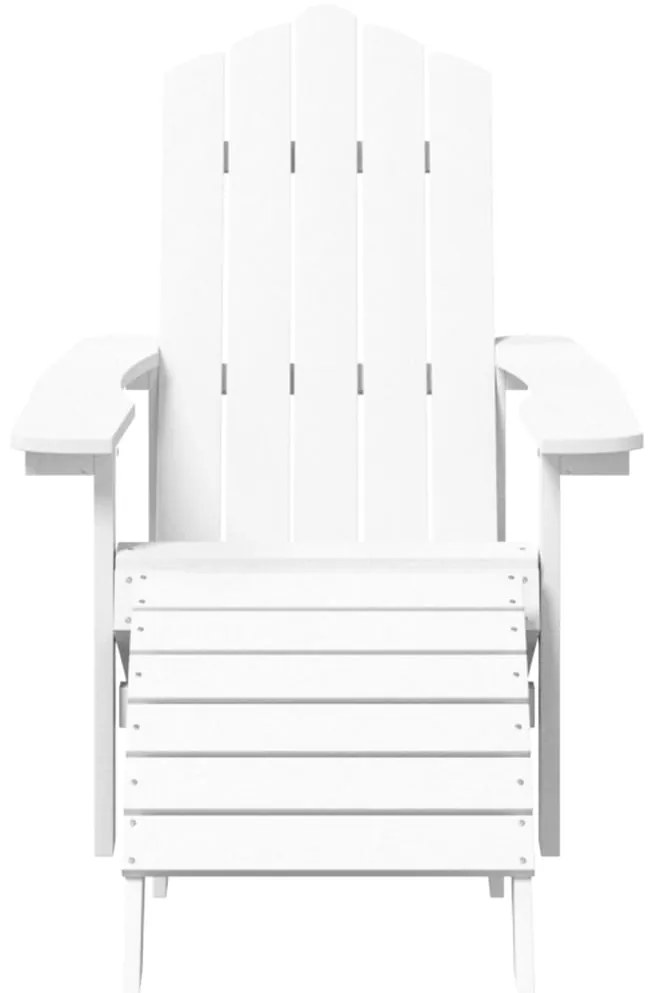 Sedie da giardino adirondack 2 pz con poggiapiedi hdpe bianco