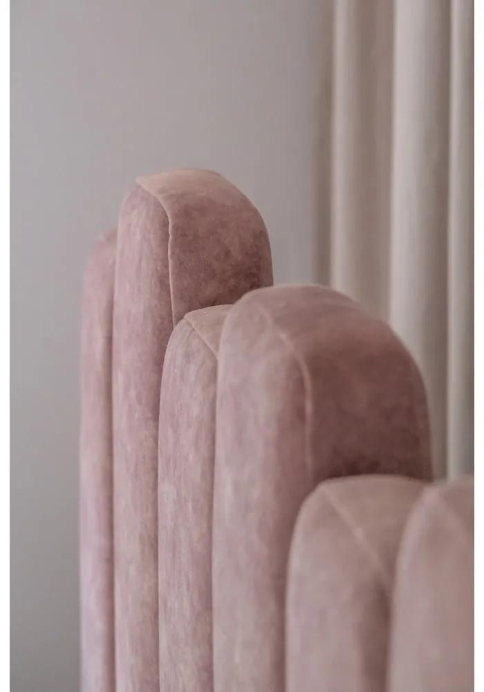 Letto matrimoniale imbottito rosa con contenitore con griglia 180x200 cm Dreamy Aurora - Miuform
