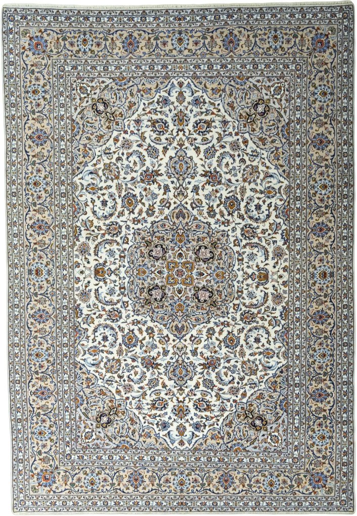 Kashan Tappeto persiano 370 x 250 Beige (Iran) Annodato A Mano