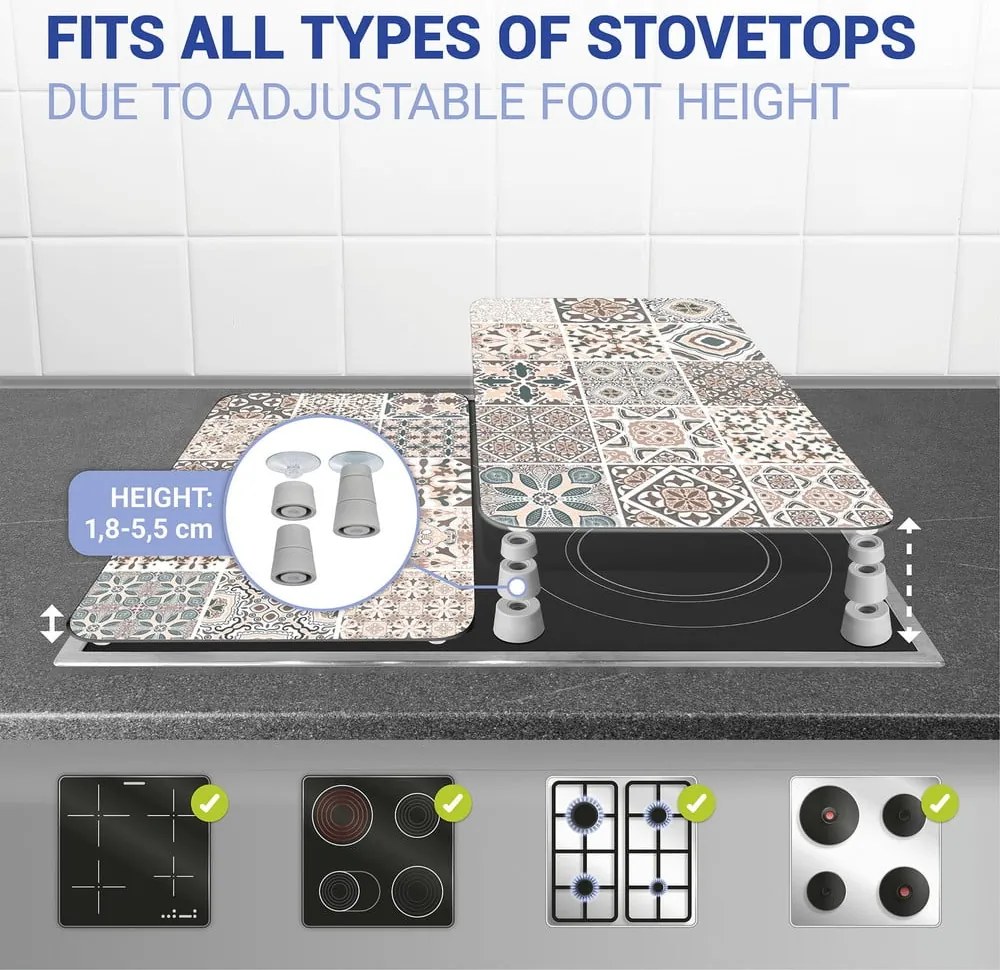 Set di 2 coperchi in vetro per fornello Universal Tile - Wenko