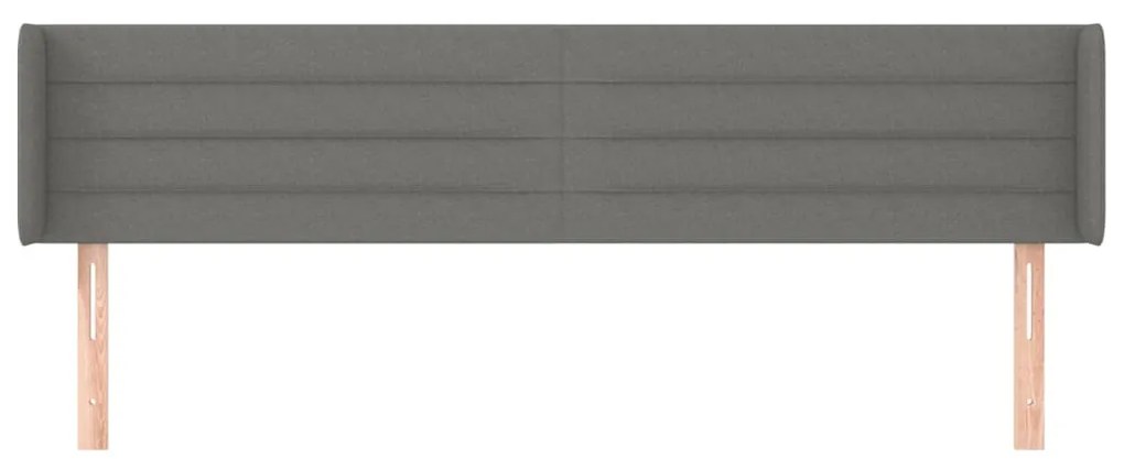 Testiera ad orecchio grigio scuro 163x16x78/88 cm in tessuto