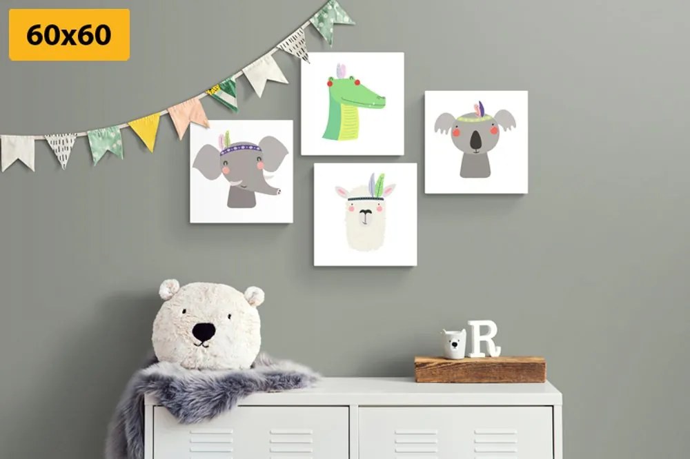 Set di quadri – Animali adorabili con piuma