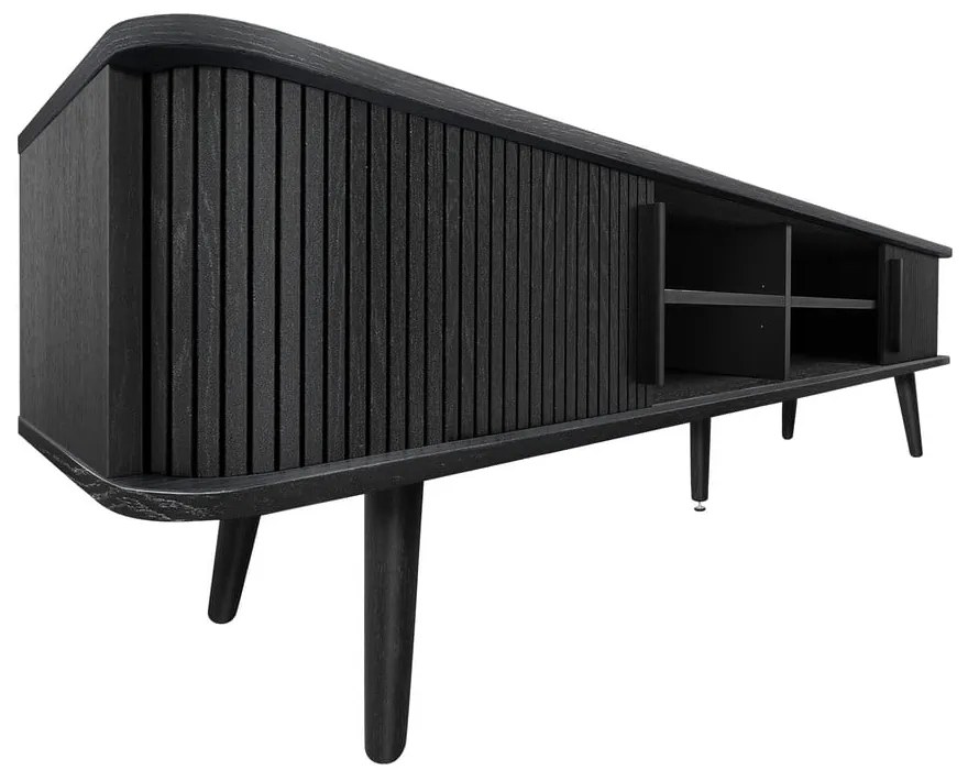 Mobile TV nero con effetto rovere 178x50x40 cm Rove – Woodman