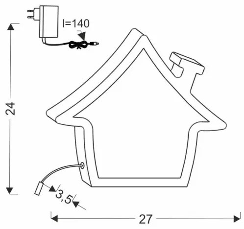 Lampada da scrivania per bambini HOUSE LED/10W/230V rosa