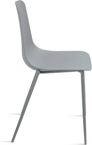 Sedia in polipropilene Grigio Chiaro con gambe in metallo LUANA 2 sedie