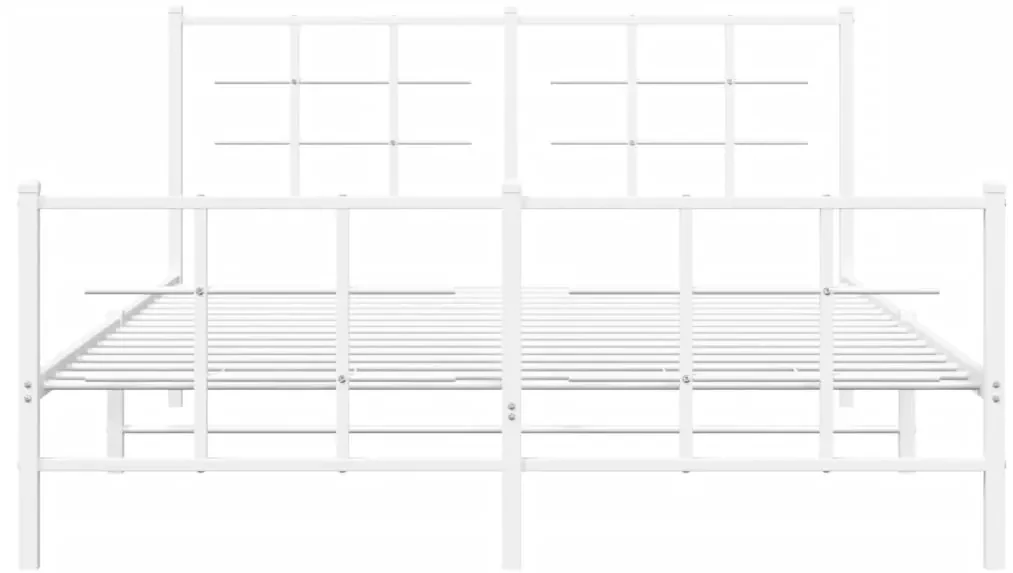 Giroletto con testiera e pediera metallo bianco 150x200 cm
