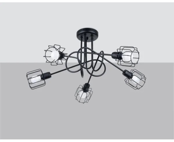 Sollux SL.1119 - Lampadario a stelo BELUCI 5xE14/40W/230V nero