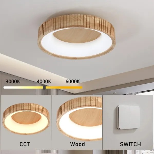 Brilagi - Plafoniera LED FALCON WOOD MODERN LED/30W/230V Ø 45 cm legno