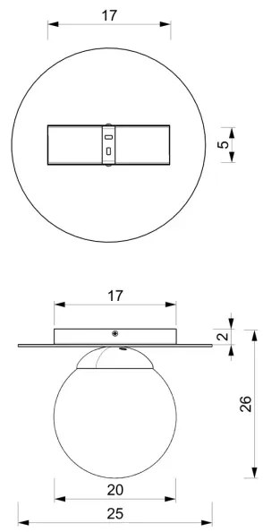 Plafoniera PLATO 1xE14/40W/230V diametro 25 cm