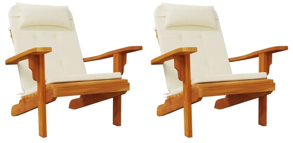 Cuscini per Sedia Adirondack 2 pz Crema in Tessuto Oxford