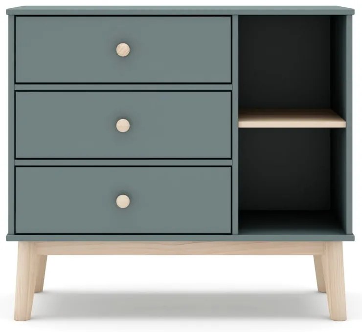 Cassettiera per bambini verde polveroso 90x81x40 cm Esteban – Marckeric