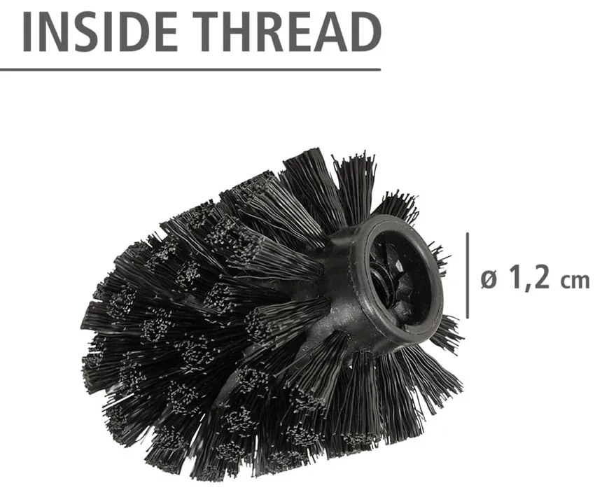 Set di scopini WC color argento lucido in acciaio inox con spazzola di ricambio 4 pz Ø8cm – Wenko