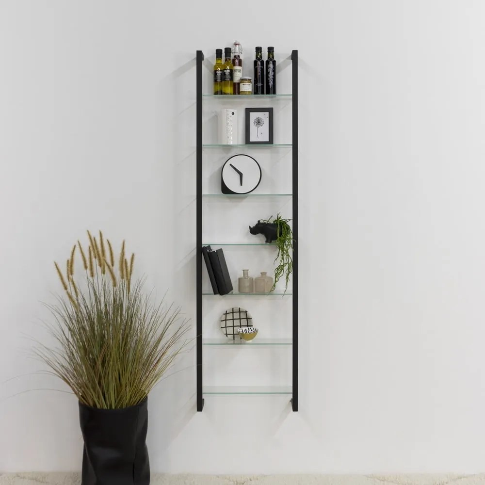 Mensola nera in metallo con ripiani multipli 46 cm Cubic – Spinder Design