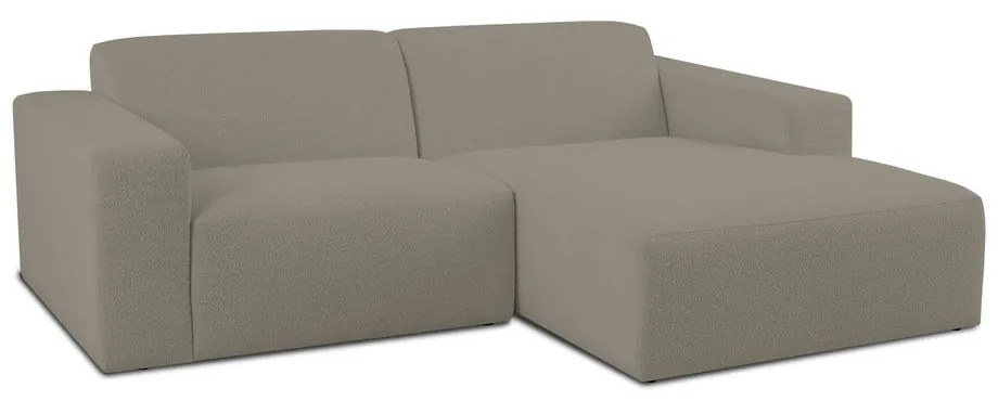 Divano angolare marrone chiaro in tessuto bouclé (angolo destro) Roxy - Scandic