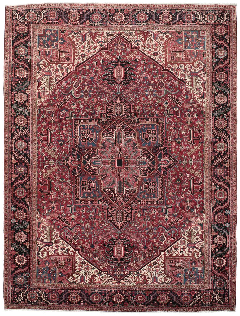 Heriz Tappeto 410 x 310 (Iran) Annodato A Mano