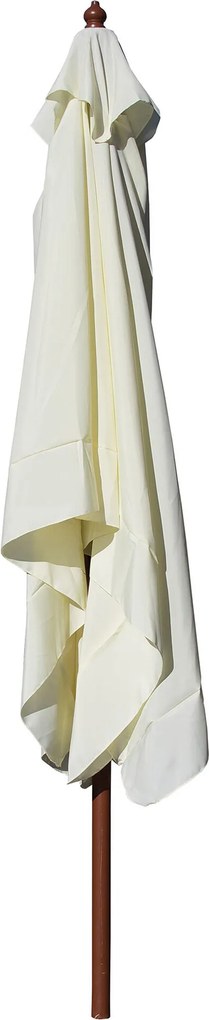 Ombrellone da Giardino 3x2 m Palo Ø48 mm in Legno e Poliestere Ecrù...