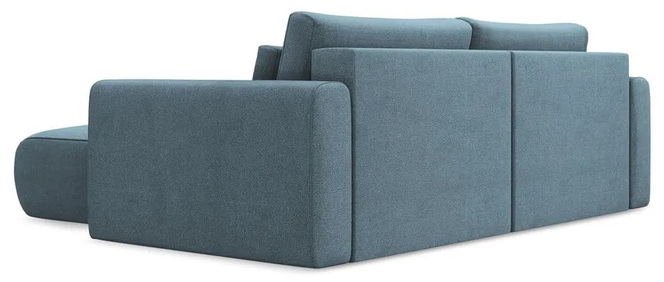 Divano angolare azzurro allungabile/con contenitore (con penisola a destra/con chaise lounge) Kapua – Makamii