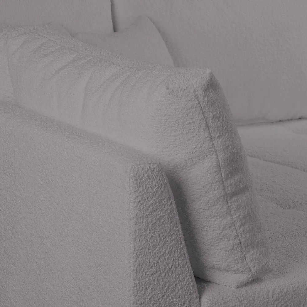 Divano angolare grigio scuro in tessuto bouclé (angolo sinistro) Ariella - Ropez