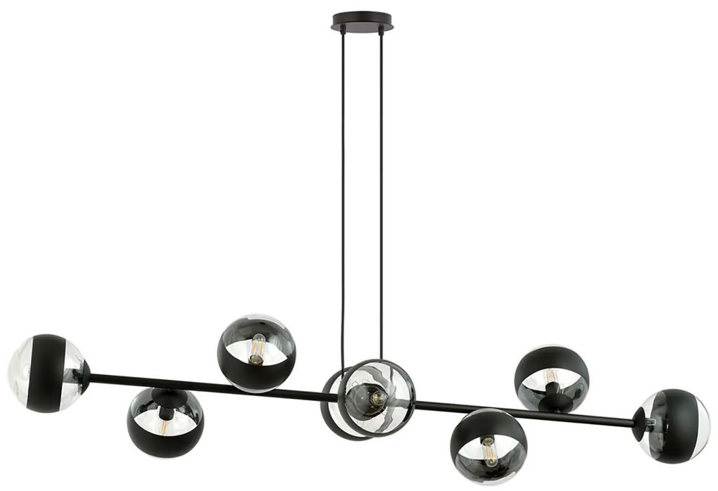 Lampadario Contemporaneo Durga Acciaio Nero 8 Luci E14 Ip20