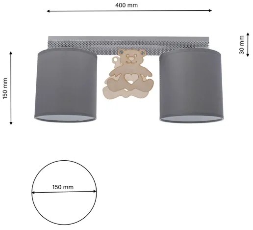 Plafoniera per bambini BEAR 2xE27/60W/230V