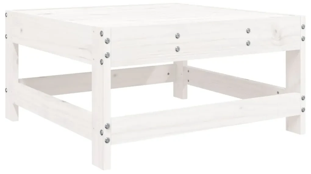 Set salotto da giardino 4 pz bianco in legno massello di pino