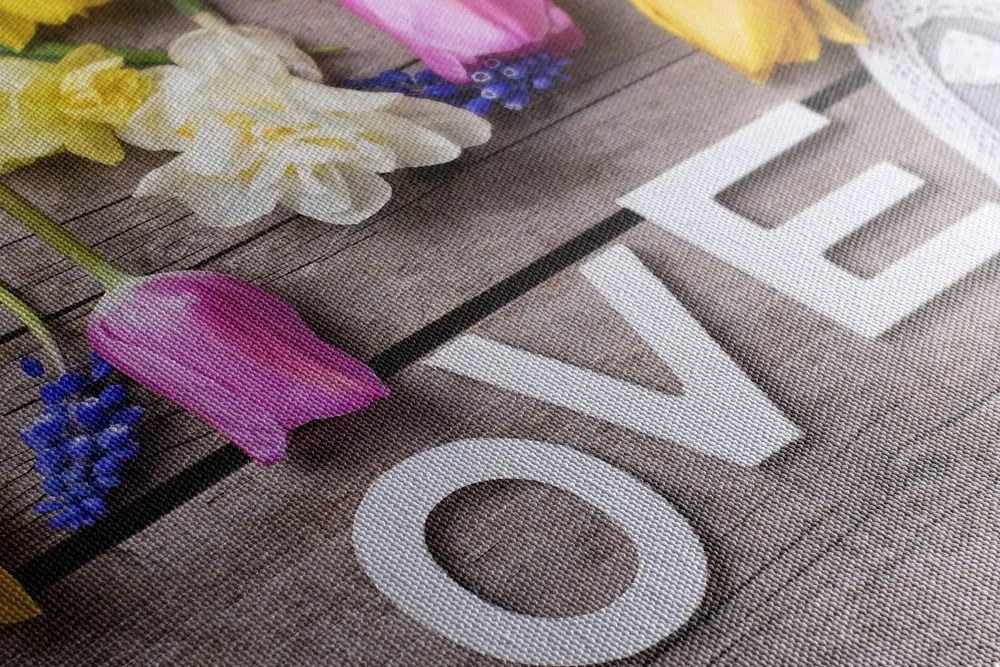 Stampa su tela – Con scritta Love