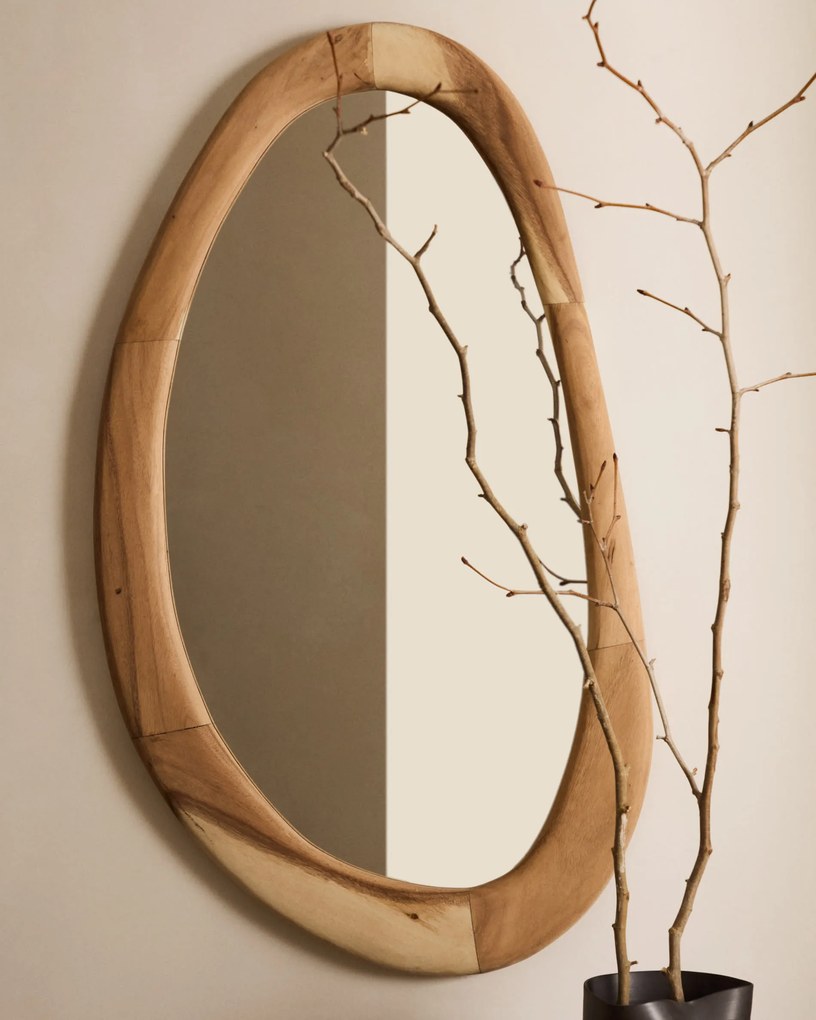 Kave Home - Specchio Selem in legno di mungur con finitura naturale 60 x 107 cm
