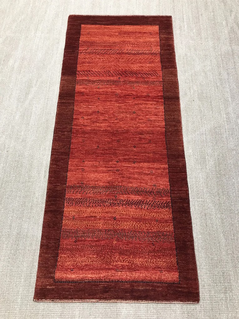 Loribaft Tappeto persiano 80x180 Rosso (Iran) Annodato A Mano