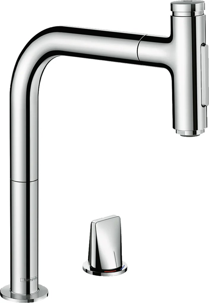 Rubinetteria cucina 2 fori 200 con doccetta estraibile 2jet sBox Cromo hansgrohe Metris Select M71