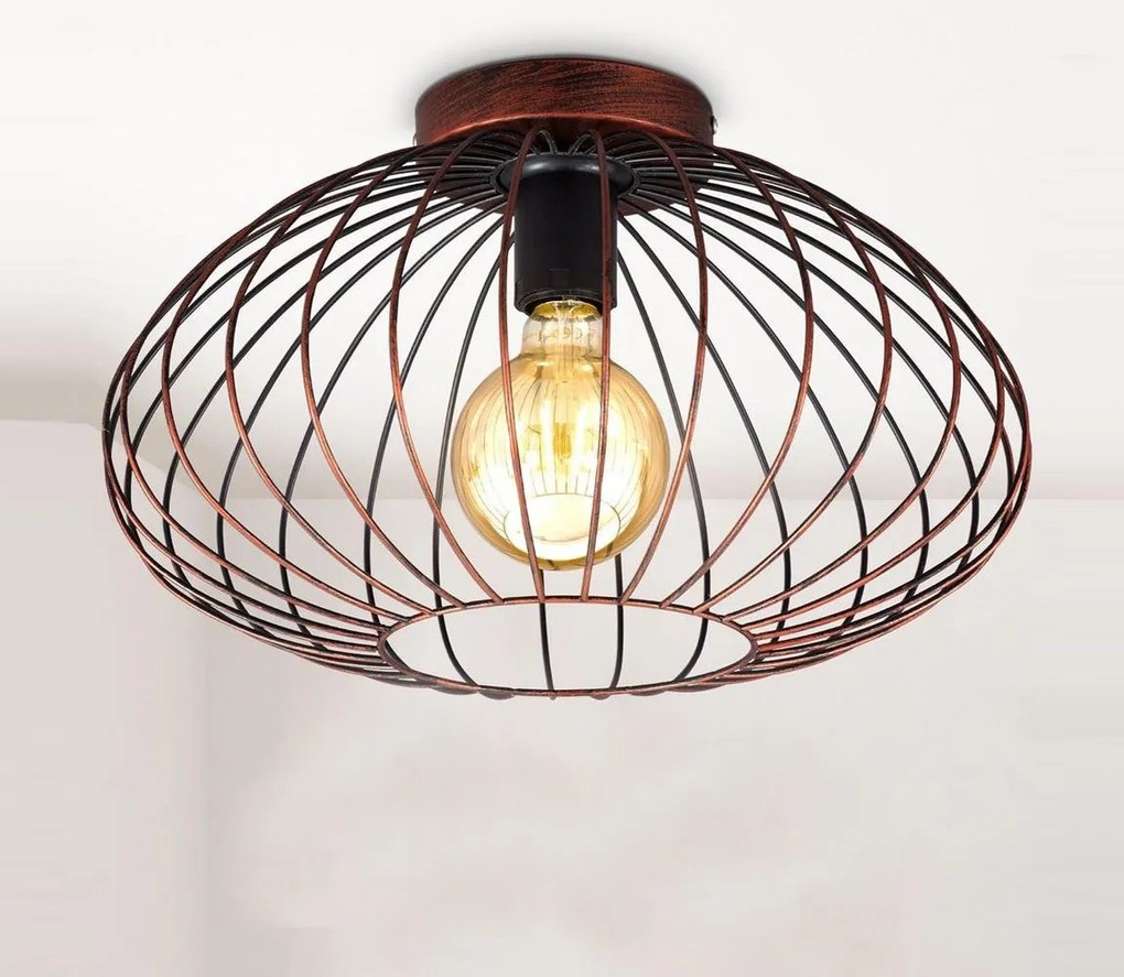 B.K. Licht 1471 - Lampadario a plafone RETRO 1xE27/40W/230V rame