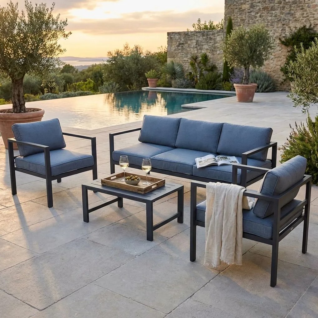 AULUS - salotto da giardino in alluminio 5 posti