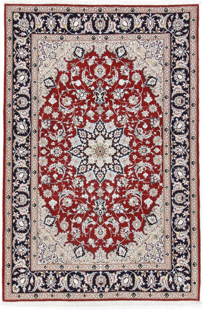 Isfahan Tappeto 110 x 160 (Iran) Annodato A Mano