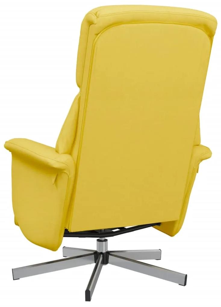 Poltrona reclinabile con poggiapiedi giallo chiaro in tessuto