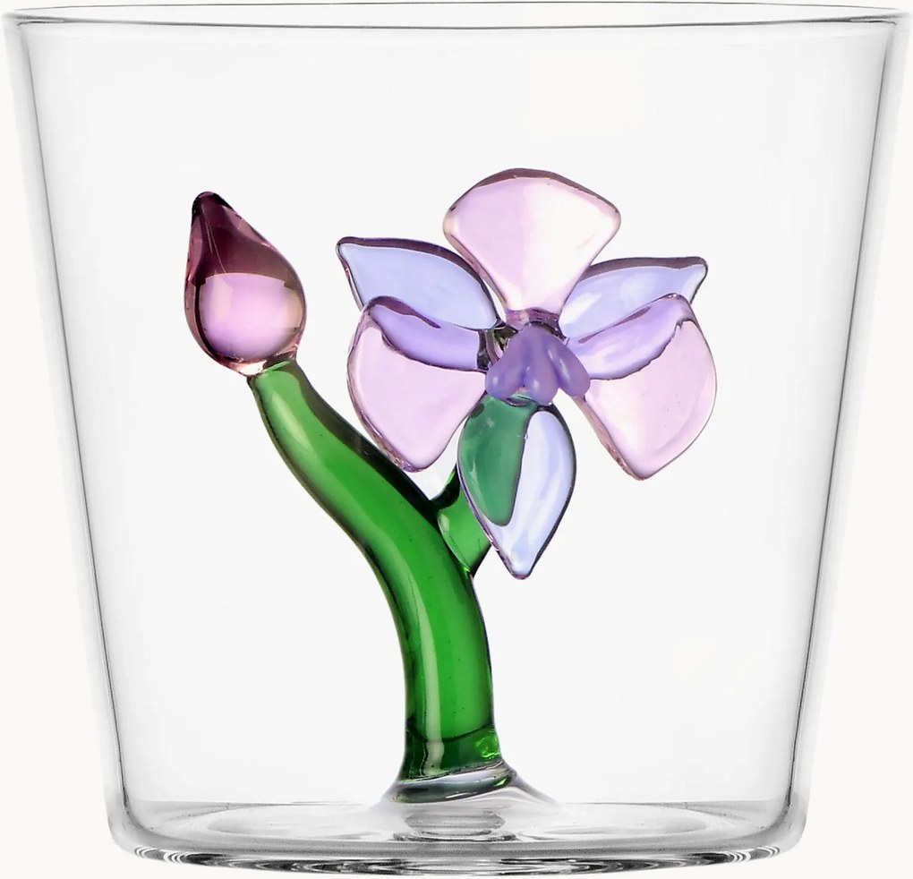 Bicchiere fatto a mano in vetro borosilicato Botanica