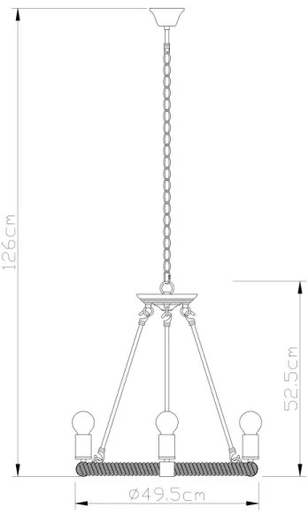 GLOBO 69029-6 - Lampadario a sospensione con catena ULLEU 6xE27/40W/230V