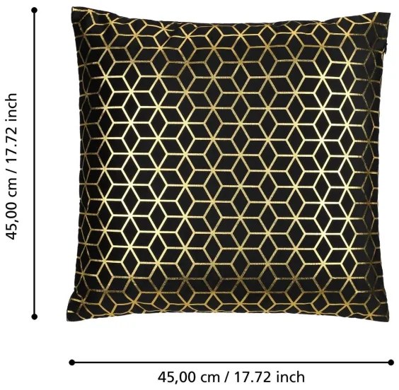 Eglo 420078 - Cuscino decorativo SINGU 45x45 cm nero/oro
