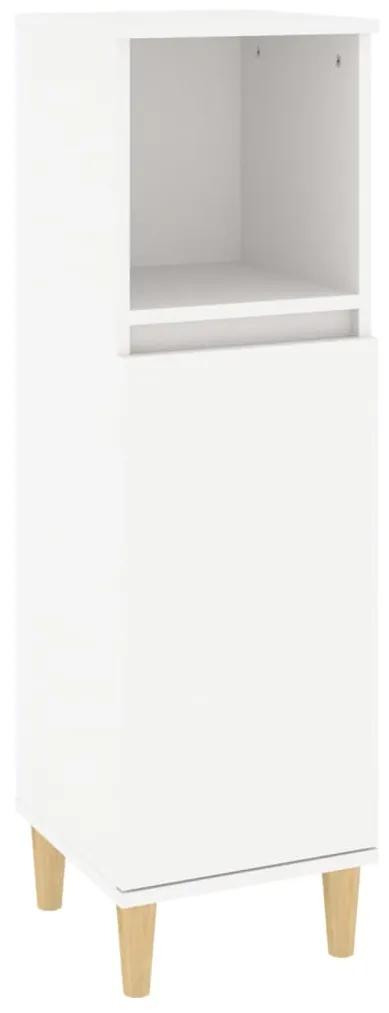 Armadietto da bagno bianco 30x30x100 cm in legno multistrato