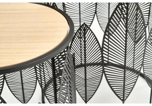 SET 2x Tavolino FOLLA diametro 33/40 cm nero