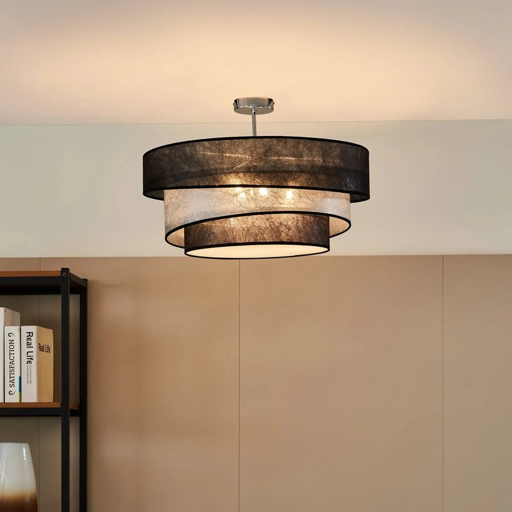 Plafoniera soffitto Ayvira Lindby, dimmerabile, Nero, Soggiorno / Sala da pranzo, Metallo, Moderno, Plafoniera