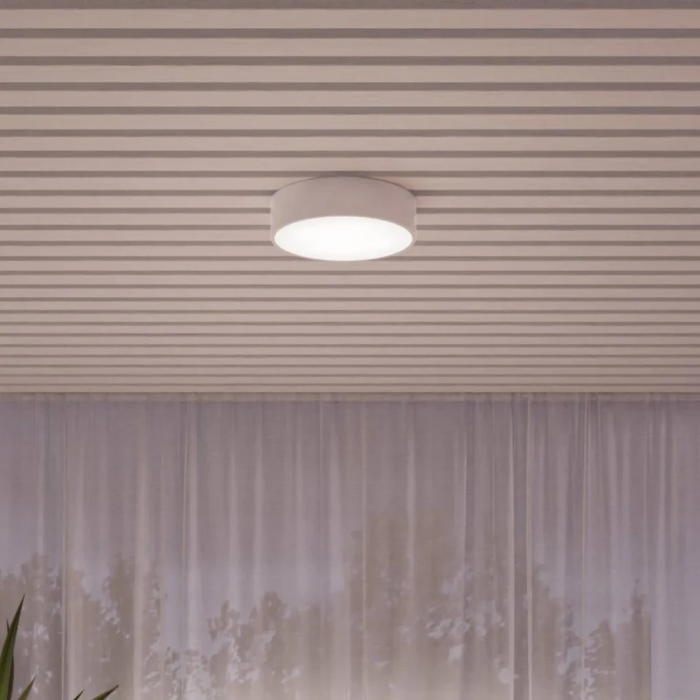 TEMAR LIGHTING Plafoniera Cleo, Ø 50 cm, IP54, bianco, metallo, E27