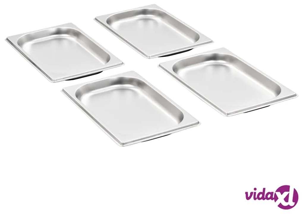 vidaXL Contenitori Gastronorm 12 pz GN 1/4 20 mm in Acciaio Inox