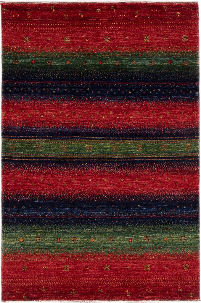 Loribaft Tappeto 80 x 120 Verde (Iran) Annodato A Mano