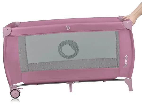 Lionelo - Lettino da viaggio STEFI PLUS Rosa Magnolia