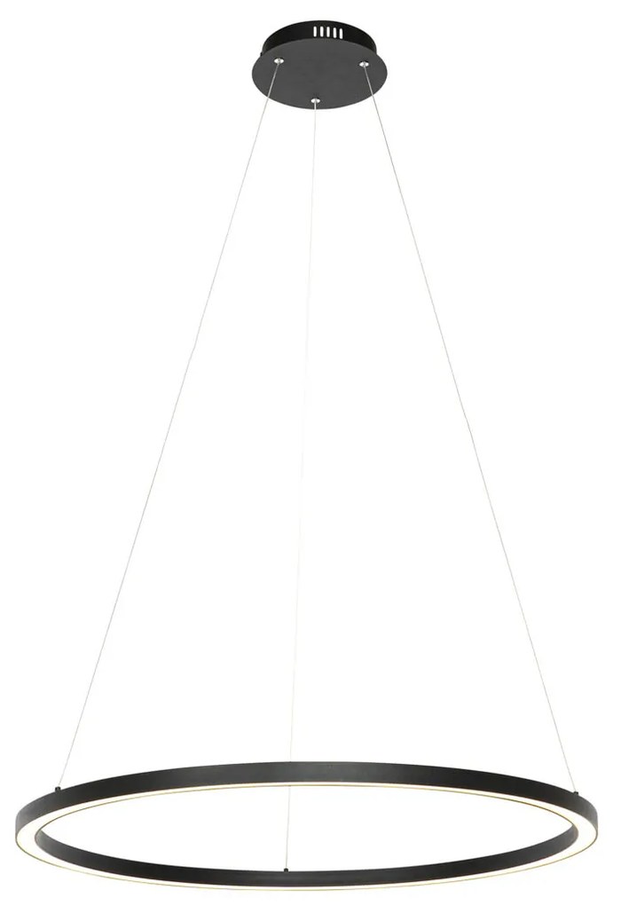 Lampada a sospensione intelligente nera 80 cm incl. LED e RGBW - Girello