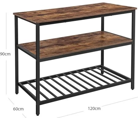 Scaffale da cucina a ripiani MARGE, marrone/nero