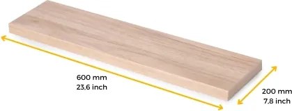 Piano d'appoggio finitura rovere per tavolo 60x20 cm in legno