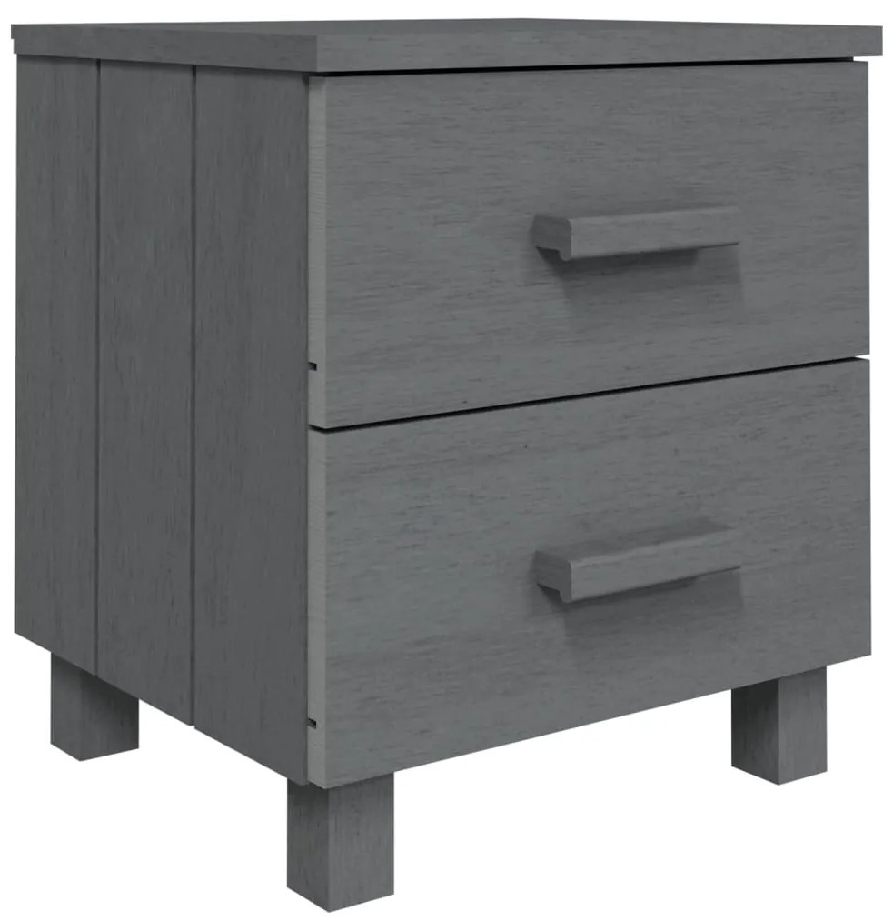 Comodino hamar grigio scuro 40x35x44,5 cm in legno di pino