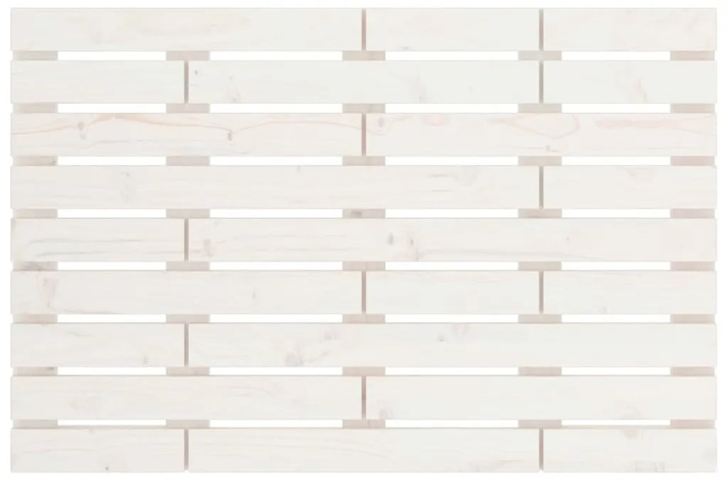 Testiera da parete bianca 81x3x63 cm in legno massello di pino
