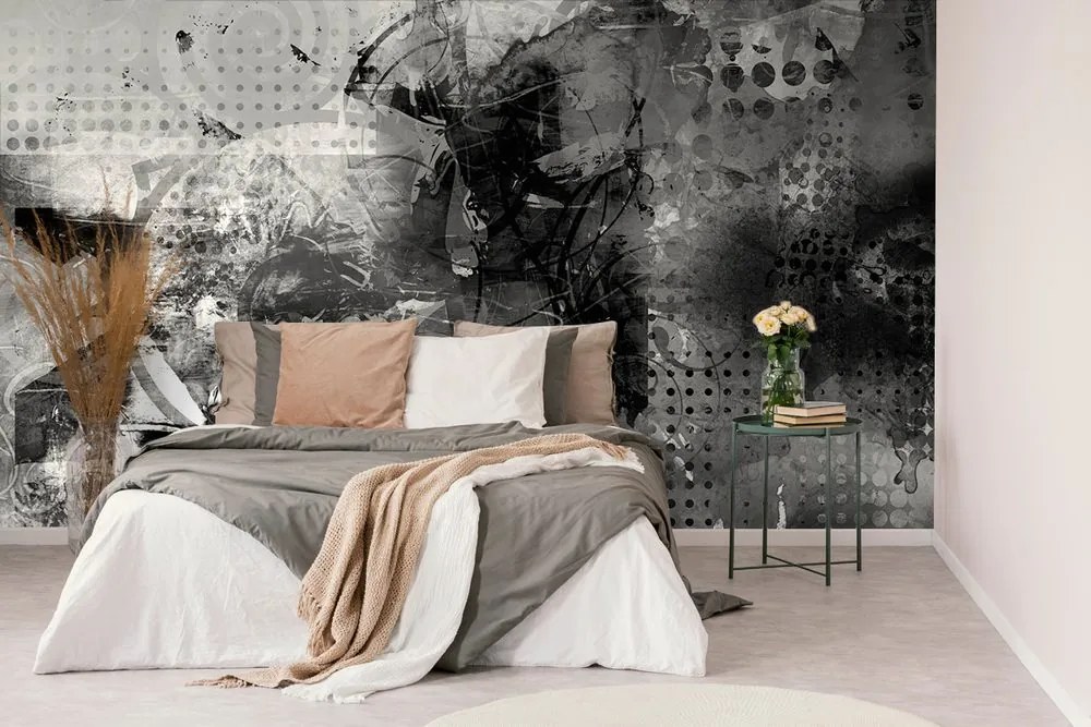 Carta da parati – Pittura grafica in bianco e nero