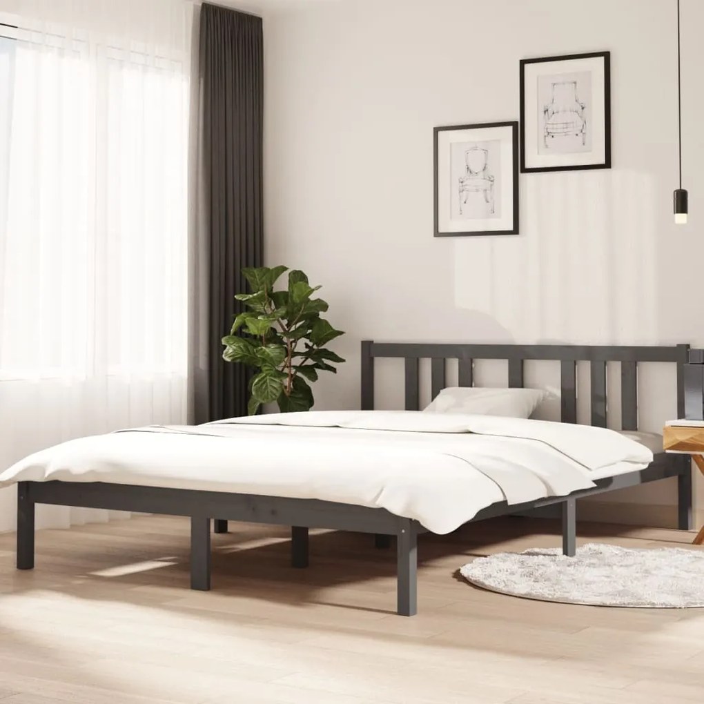Giroletto Grigio İn Legno Massello 140x200 Cm /